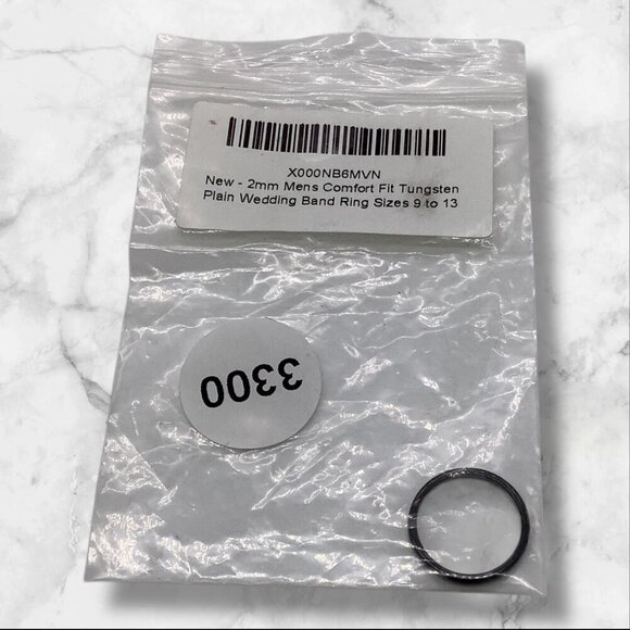 2mm Mens Comfort Fit Tungsten Carbide Black Wedding Band Ring Size 7 - Picture 4 of 7
